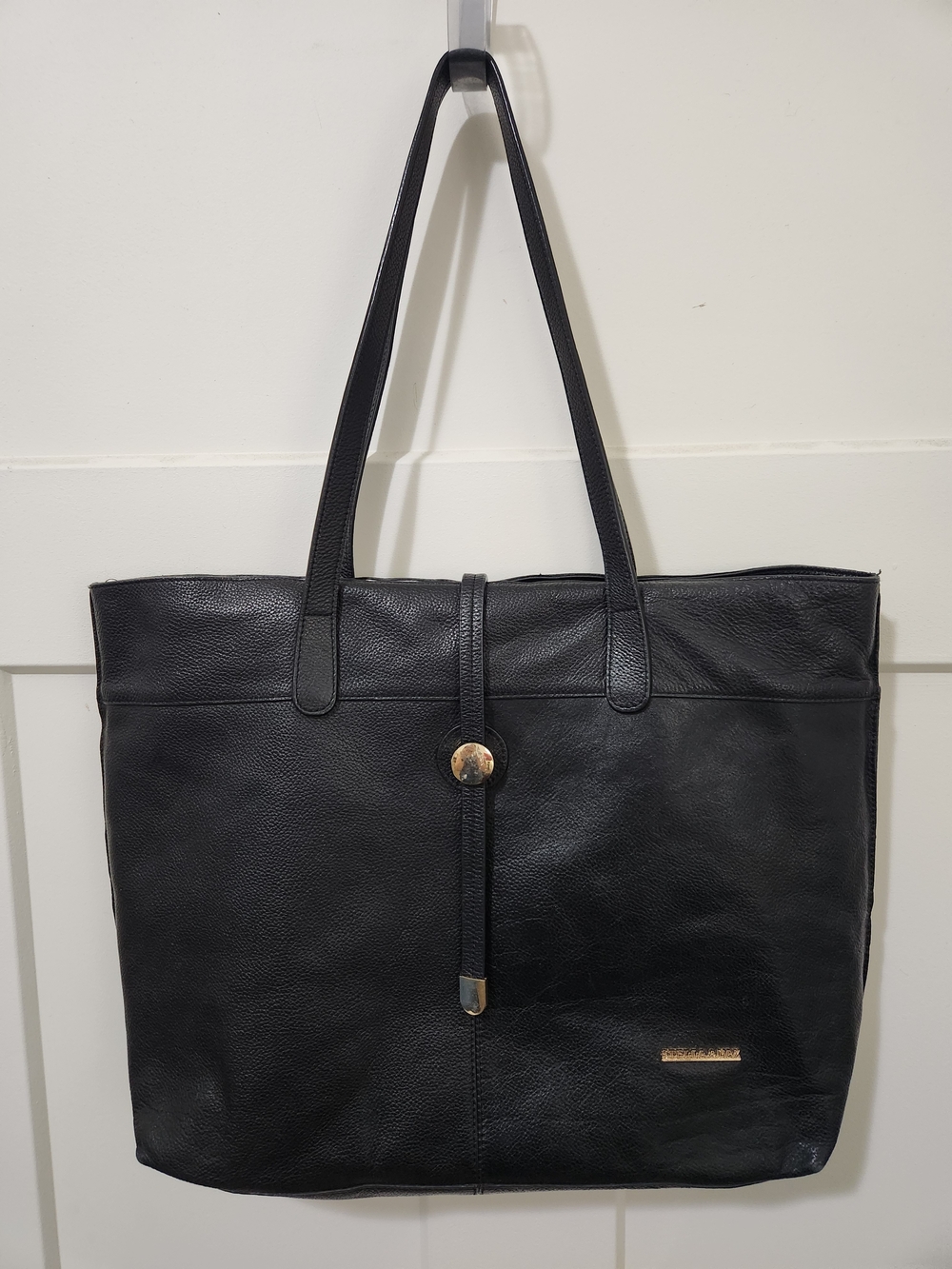 Stella & Max Black Pebble Leather Tote